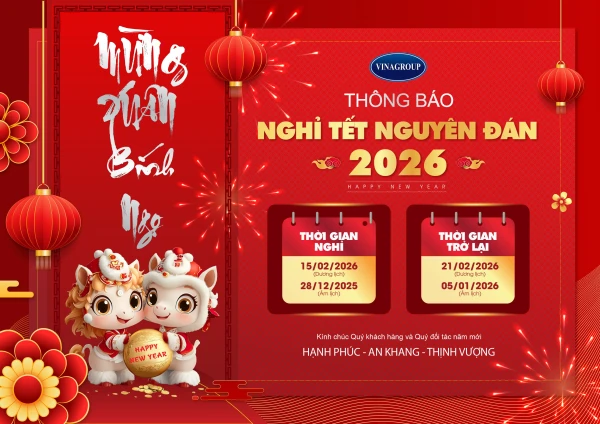 THÔNG BÁO NGHỈ TẾT NGUYÊN ĐÁN BÍNH NGỌ 2026