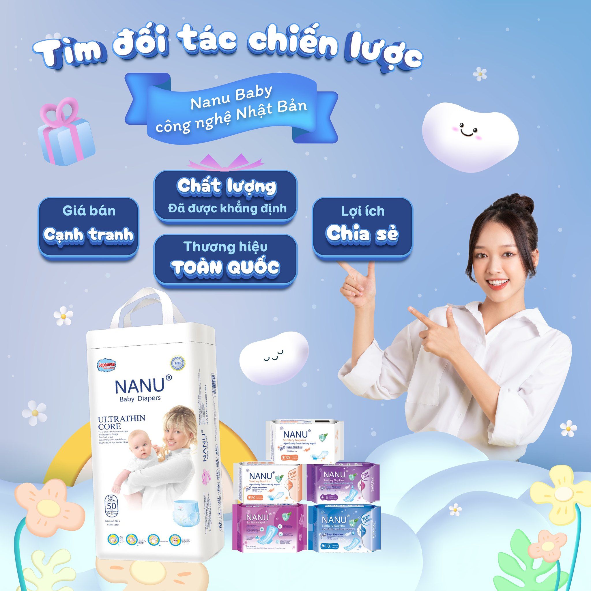 Tã quần Nanu Baby công nghệ nhật bản - tìm đối tác chiến lược